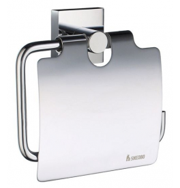 Toilet roll holder with lid SMEDBO HOUSE - Polished chrome