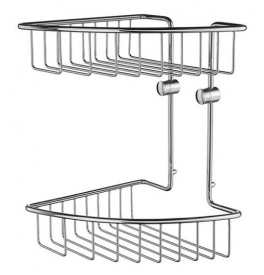 Dupla sarok tartókosár zuhanyzóba SMEDBO HOUSE - Fényes króm