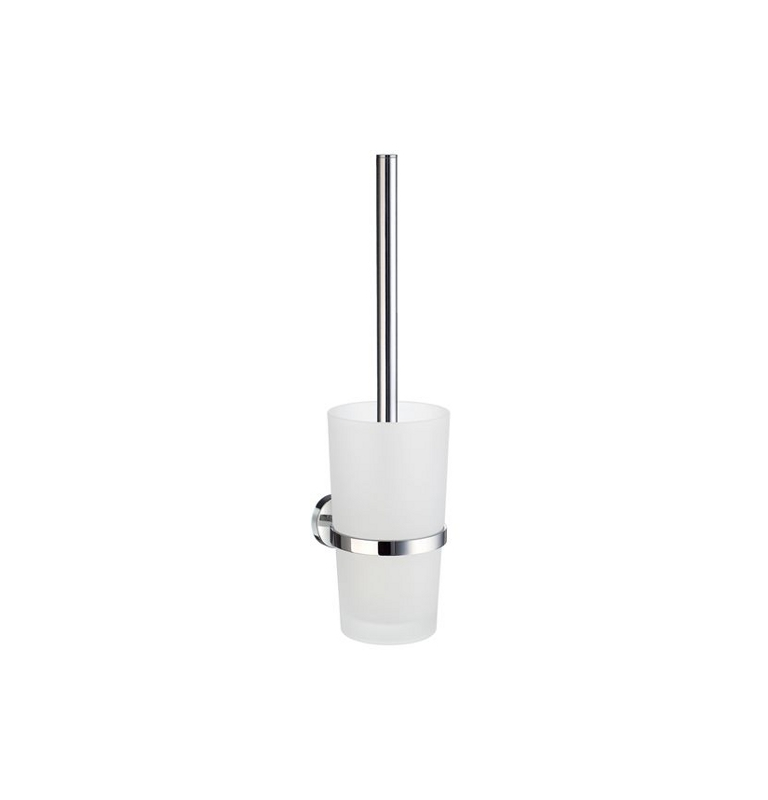 Toilet brush with glass container SMEDBO HOME - Polished chrome