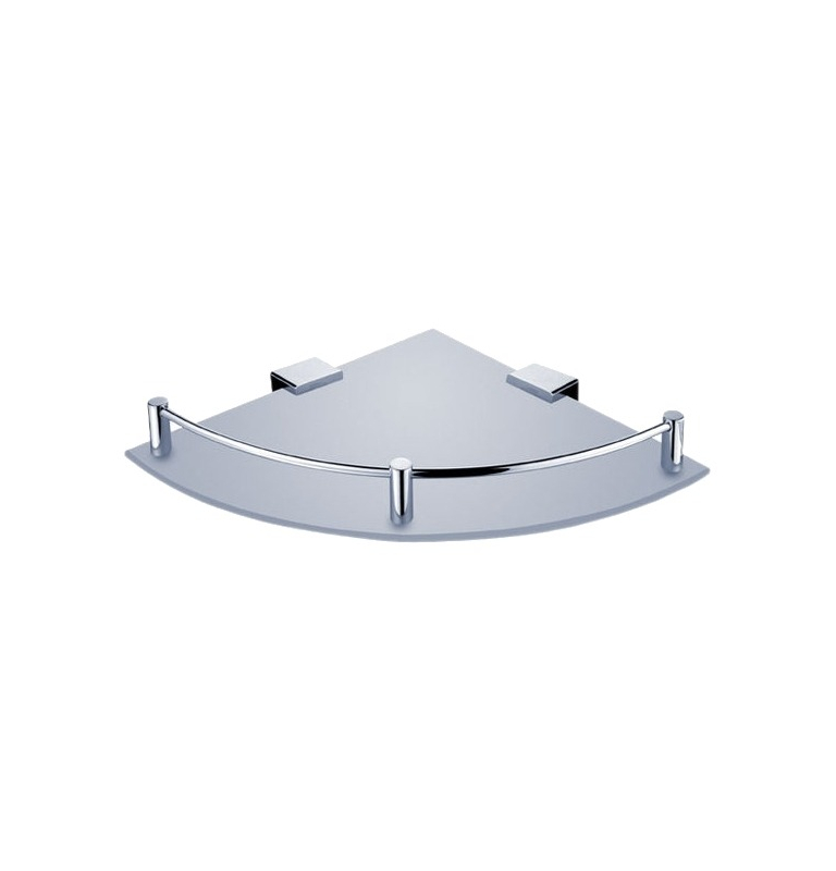 Glass corner shelf with brackets and fence NIMCO KIBO Ki 14091RA-26 Glass corner shelf with brackets and fence NIMCO KIBO Ki 14091RA-26