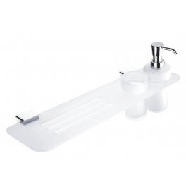 Shelf with holders, cup and soap dispenser IXI NIMCO KIBO Ki X350-5K31W-26