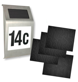 Solar light with house number