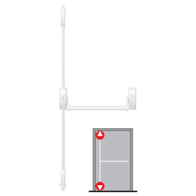 Panic hardware for single-leaf doors with 2-point vertical locking PHA 2000