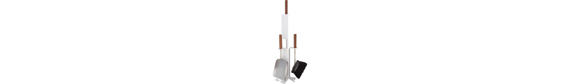 Weiße Kamin-Tools
